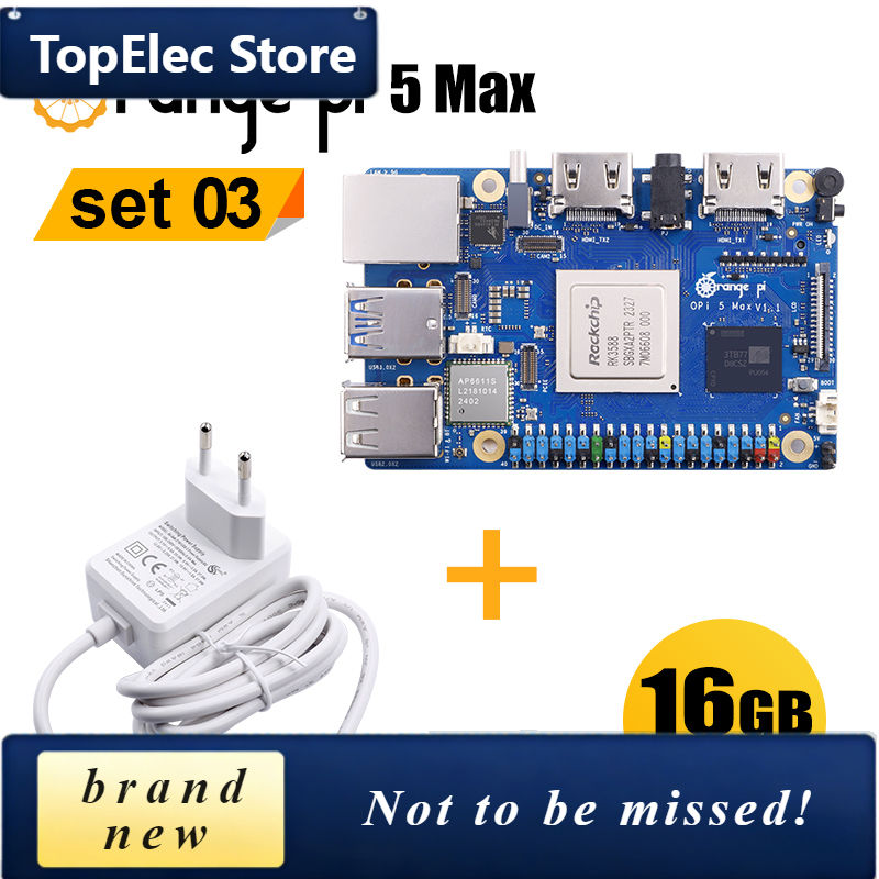 Orange Pi 5 Max Rk3588 - TopElec OrangePi 5 Max 16GB พร้อมชุดจ่ายไฟ